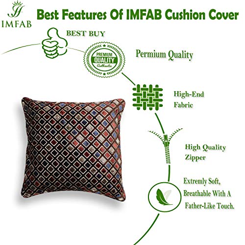 IM FAB IMFAB® Soft Velvet Glitter Gold Printed Cushion Covers Set of 5pcs(24X24 inches or 60X60 cms)-Brown/Coffee - Image 3