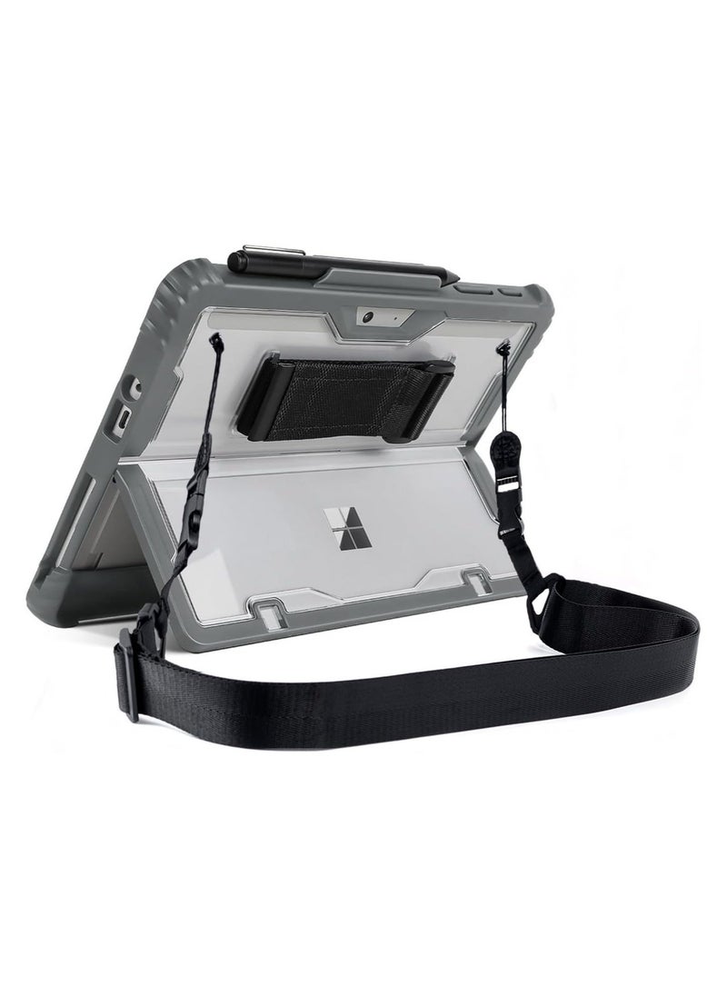 Case for Microsoft Surface Pro 11 2024 Clear Durable Anti-Drop Smart Tablet Cover with Hand Strap Pen Holder and Shoulder 