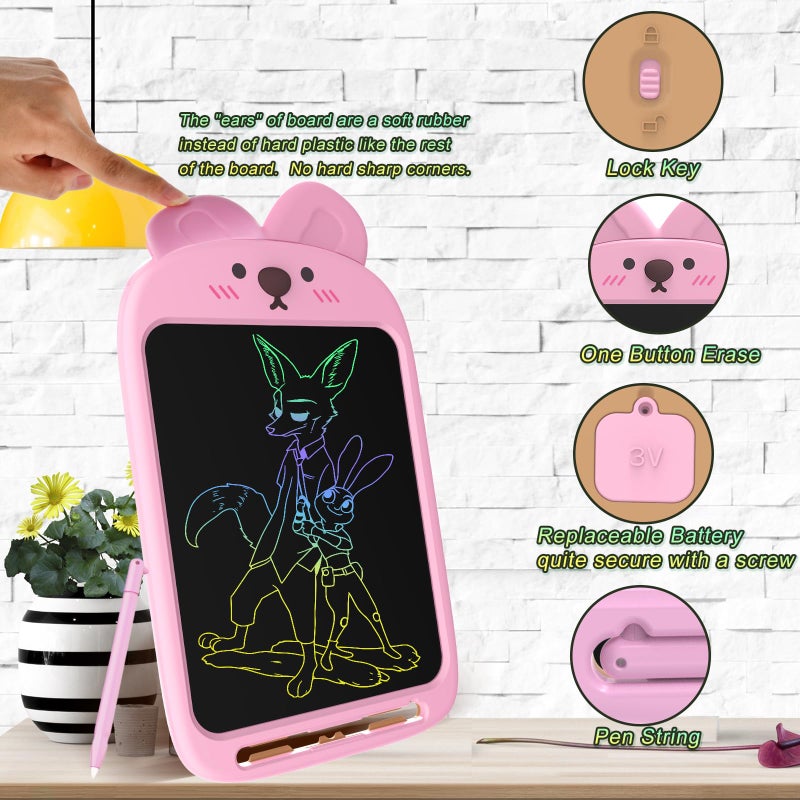 CHAFEGY 10 Inch LCD Writing Tablet, Erasable Doodle Board Toy, Cute Rabbit Drawing Pad for Kids Ages 2-6 - Educational Christmas Birthday Gift (Rabbit) - Image 4