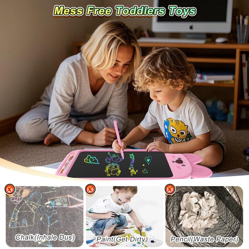 CHAFEGY 10 Inch LCD Writing Tablet, Erasable Doodle Board Toy, Cute Rabbit Drawing Pad for Kids Ages 2-6 - Educational Christmas Birthday Gift (Rabbit) - Image 3