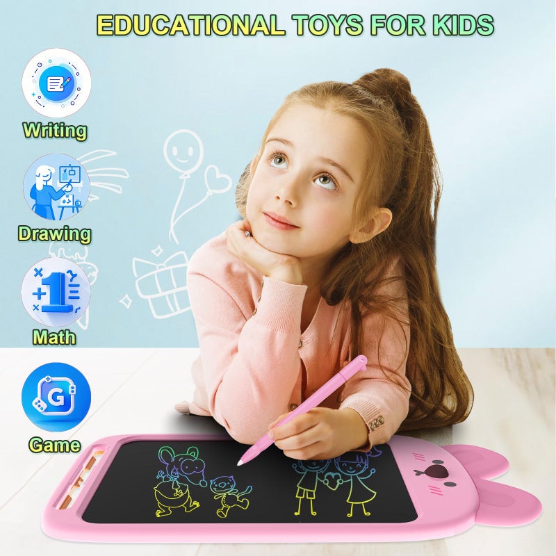 CHAFEGY 10 Inch LCD Writing Tablet, Erasable Doodle Board Toy, Cute Rabbit Drawing Pad for Kids Ages 2-6 - Educational Christmas Birthday Gift (Rabbit) - Image 2
