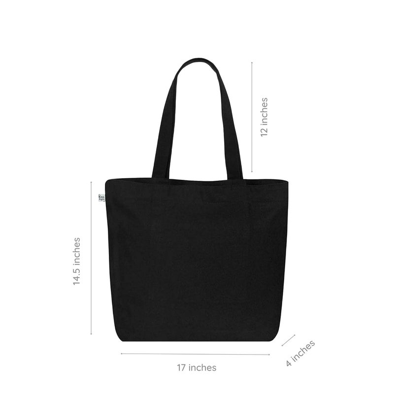EcoRight Large Canvas Tote Bag for Women, Tote Handbags for Women with Zipper & Inner Pocket for College, Shopping, Office - Image 4