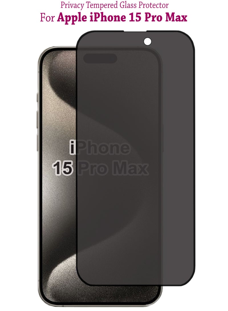 Privacy Invisible Shield Tempered Glass Full Glue Screen Protector For Apple iPhone 15 pro Max - Privacy Glass