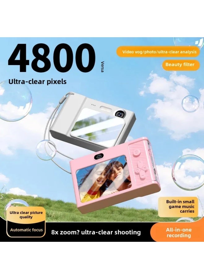 Generic High-Resolution Digital Camera Student Vintage CCD Travel Photography Entry-Level Campus Card Camera Off-Road Gear-Body Color:Y200 Gray-camera With Mirror-music Listening  - Image 2