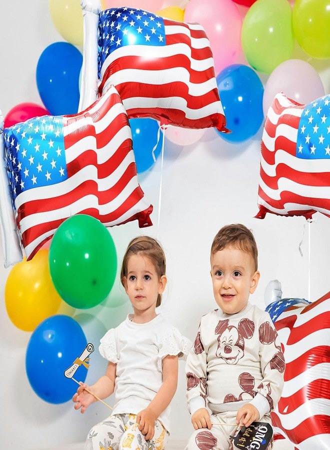 Deermon 8 Pack American Flag Patriotic Party Foil Balloons, Aluminum Helium 4th Of July Balloon For Independence Day, Labor Day, Memorial Day, US Election Holiday Event Celebration Decorations - Image 4
