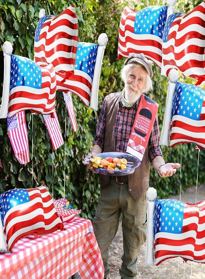 Deermon 8 Pack American Flag Patriotic Party Foil Balloons, Aluminum Helium 4th Of July Balloon For Independence Day, Labor Day, Memorial Day, US Election Holiday Event Celebration Decorations - Image 3