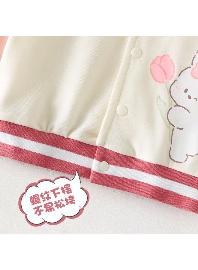 Doxiluka جاكيت خريف للبنات بطبعة كرتونية لطيفة معطف بيسبول ربيعي/خريفي رقيق ملابس خارجية للأطفال - Image 5