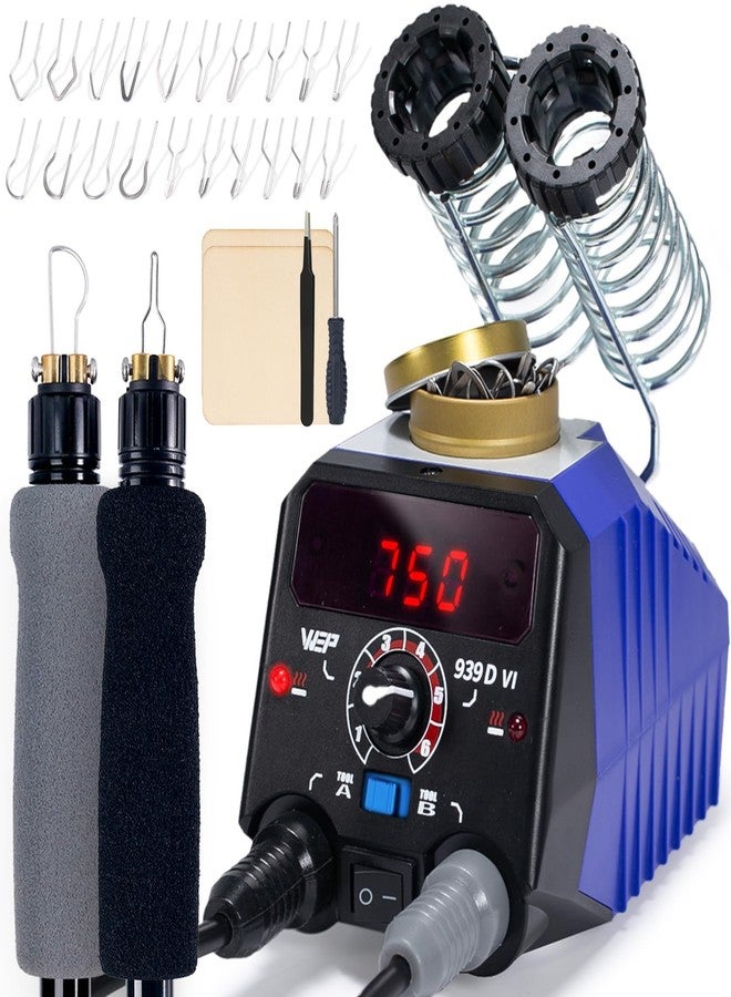WEP 939D VI Dual Pen Wood Burning Kit 250-750℃/482-1382℉ A/B Toggle Wood Burning Tool with 2 Detachable Pens, 20 Wood Burner Tips, Dual-Barrel Holder. Suitable for Pyrography, Leather Burning Kit - Image 1