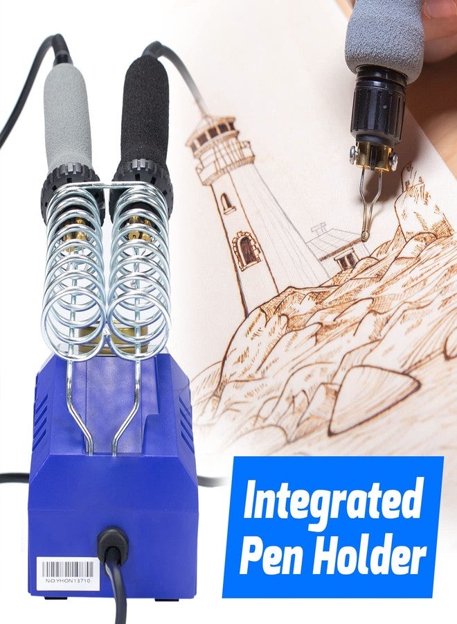 WEP 939D VI Dual Pen Wood Burning Kit 250-750℃/482-1382℉ A/B Toggle Wood Burning Tool with 2 Detachable Pens, 20 Wood Burner Tips, Dual-Barrel Holder. Suitable for Pyrography, Leather Burning Kit - Image 5