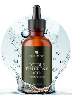Tree To Tub Double Hyaluronic Acid Hydrating Serum - Anti-Aging Hyaluronic Acid Serum for Face - 2 Types of Hyaluronic Acid - Unique Hydrating Serum For Face Targets Fine Lines & Dry, Sensitive Skin