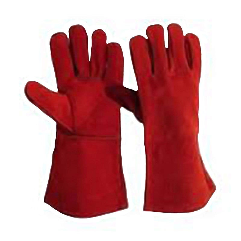 RICHBELLS Industrial Heavy Duty Leather Welding Gloves-Lined, (Red) - Image 2