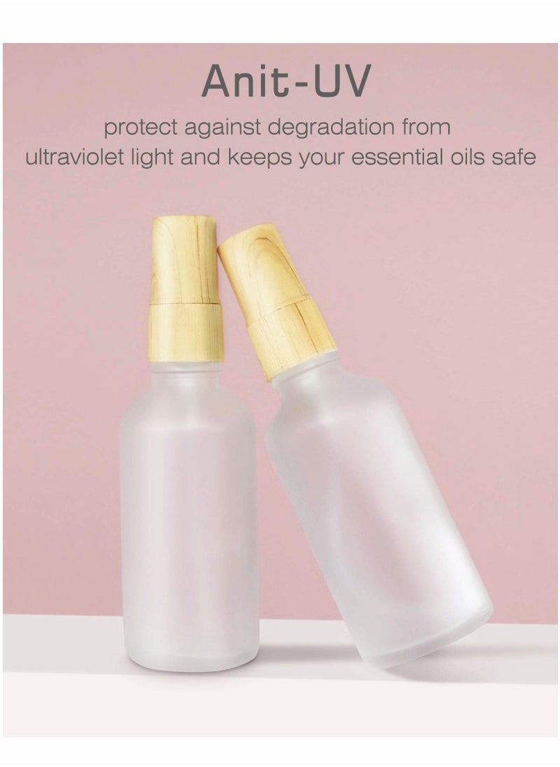 4 Pcs Frosted Glass Spray Bottles, Portable Travel Empty Spray Bottle for Essential Oils, Small Fine Mist Perfume Sample Vials Essence Liquid Cosmetic Containers, 50ml - Image 2