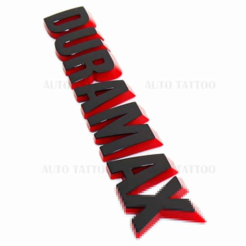 Aimoll 2Pc Silverado Duramax Hood Letter Logo Emblem Badge Adhesive Nameplate Replacement for 1500 2500 3500 (Black Red Line) - Image 4