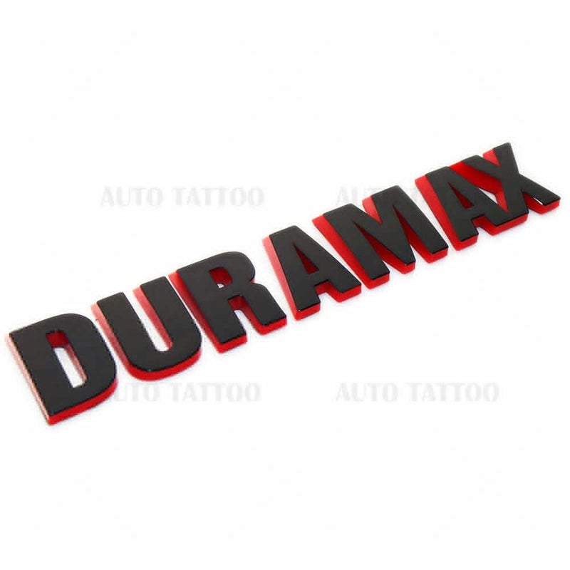 Aimoll 2Pc Silverado Duramax Hood Letter Logo Emblem Badge Adhesive Nameplate Replacement for 1500 2500 3500 (Black Red Line) - Image 3