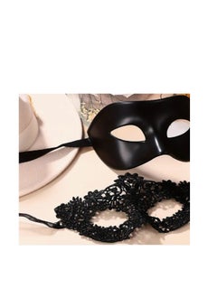 alimoto 2pcs Black Mask for Couple Plastic for PartyMen And Women  - Image 3