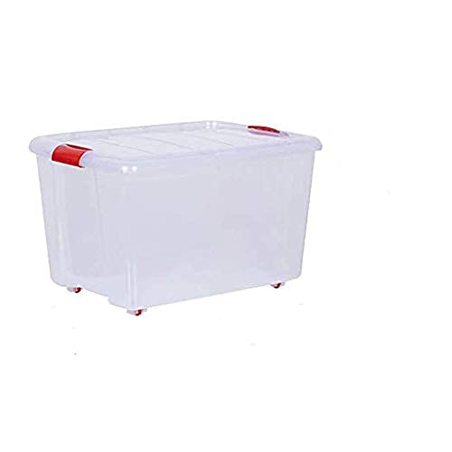 T TOPLINE Multipurpose Plastic Storage Container Box with Wheels 25 LTR Clear Transparent 2 pcs - Image 3