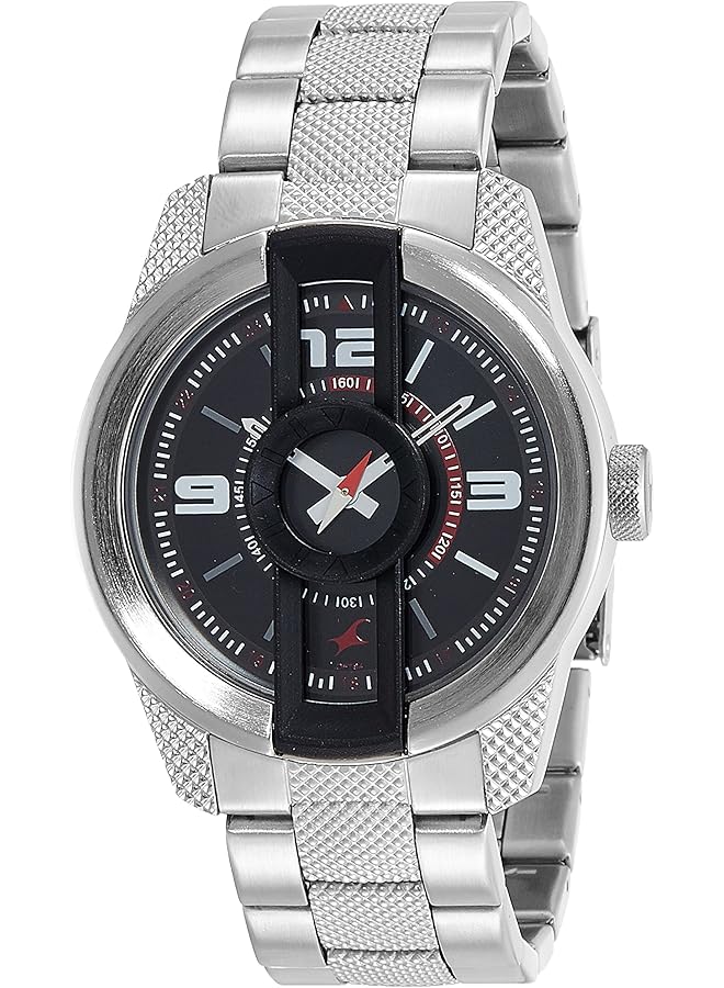 فاستراك ساعة موتور هيدز التناظرية ذات الميناء الأسود للرجال - Image 1