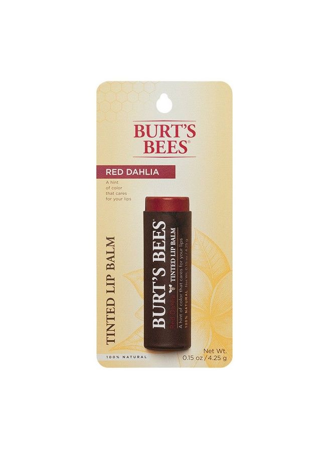 Burt's Bees 100% Natural Tinted Lip Balm Red Dahlia With Shea Butter & Botanical Waxes 1 Tube - Image 3