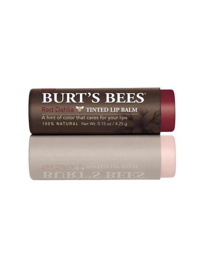 Burt's Bees 100% Natural Tinted Lip Balm Red Dahlia With Shea Butter & Botanical Waxes 1 Tube - Image 4