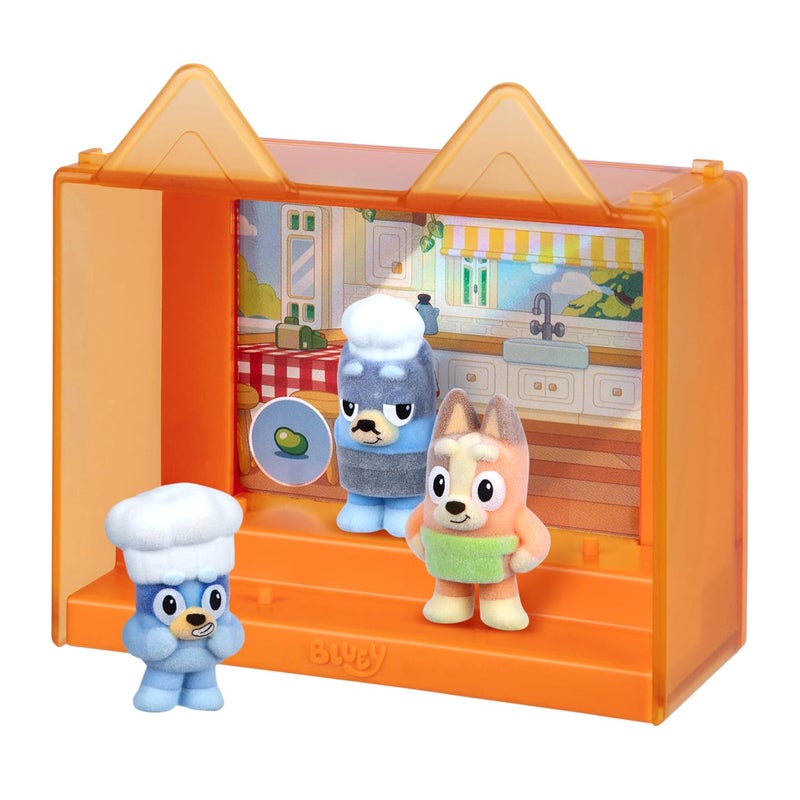 BLUEY Fuzzies Episode Pack: Pavlova – 3 Specially Flocked Mini-Figures, 1 Exclusive, Display Case, Foil Trading Card & Collector’s Guide, 50 Mini-Figures to Collect - Image 3