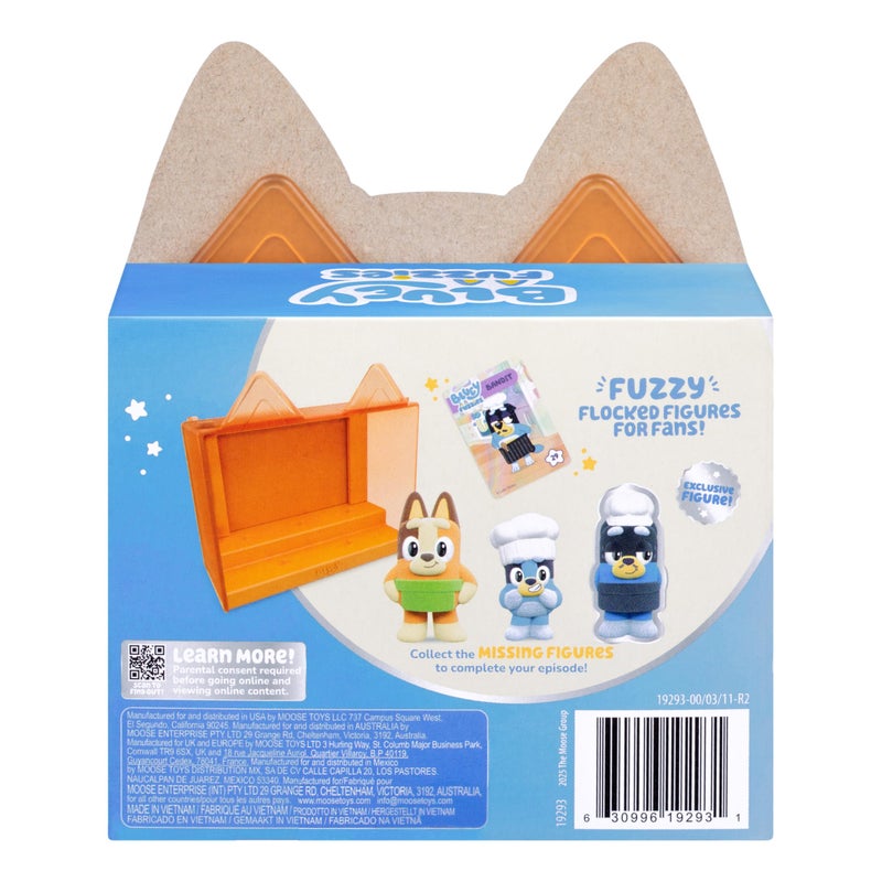 BLUEY Fuzzies Episode Pack: Pavlova – 3 Specially Flocked Mini-Figures, 1 Exclusive, Display Case, Foil Trading Card & Collector’s Guide, 50 Mini-Figures to Collect - Image 5