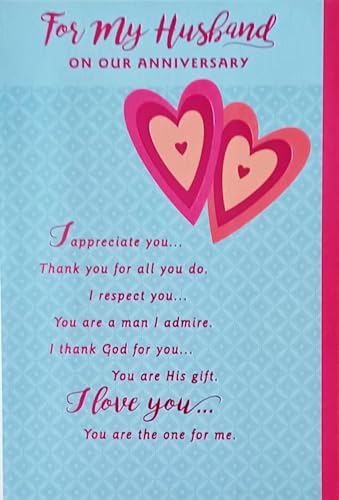 Greeting Card For My Husband Religious Christian Happy Anniversary - I Thank God For You - Thanks For Being A Man Who Gives My Heart So Many Reasons To Feel Thankful and Very Loved - Image 1