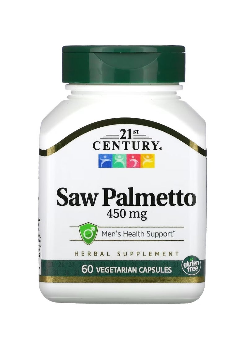 21st Century Saw Palmetto 450 mg 60 Vegetarian Capsules - Image 1