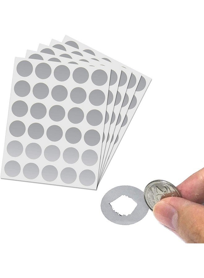 iberry's 1 Inch Dia Silver Scratch Off Label Stickers for Sale Events, Festival Offers, Surprising - Round Shape Peel Off - Set of 140 - Image 1