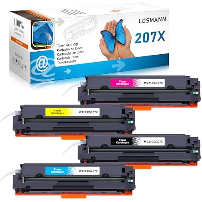 207X WITH CHIP TONER COMPATIBLE WITH HP 207X 207A REPLACEMENT FOR HP COLOR LASERJET PRO MFP M283FDW M255DW M282NW M283FDN M255NW W2210X W2211X W2212X W2213X (PACK OF 4) - Image 2