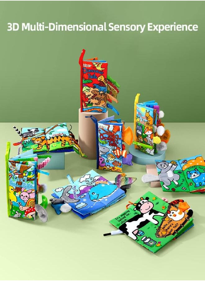 Jollybaby Jollybaby Baby Cloth Books, Touch & Feel Crinkle Soft Books, for Infants Babies, Toddler Early Educational Interactive Stroller Toys, Baby Girl & Boy Gift(Dinosaur Tails)  - Image 3