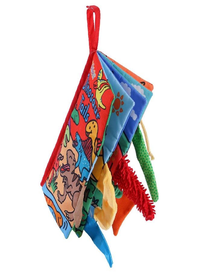 Jollybaby Jollybaby Baby Cloth Books, Touch & Feel Crinkle Soft Books, for Infants Babies, Toddler Early Educational Interactive Stroller Toys, Baby Girl & Boy Gift(Dinosaur Tails)  - Image 1