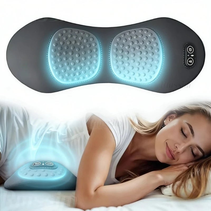 3-in-1 Electric Lumbar Support Pillow with Heating Massage Adjustable Height Memory Foam Waist Cushion for Office Car Home Use - Image 1