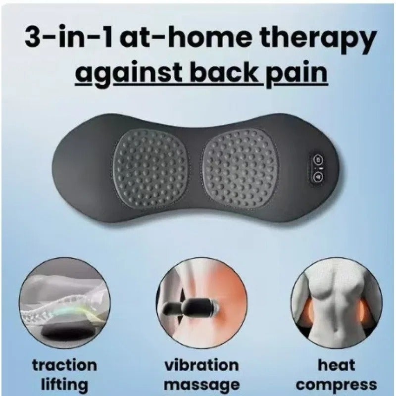 3-in-1 Electric Lumbar Support Pillow with Heating Massage Adjustable Height Memory Foam Waist Cushion for Office Car Home Use - Image 2