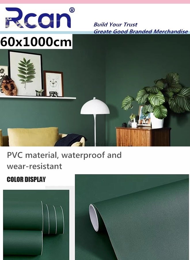 Rcan Solid Color Self-Adhesive Wallpaper, 60cmx10m Film Sticker Peel and Stick Waterproof Wall Sticker, Removable Shelf Liner Contact Paper Wall Decoration Vinyl Roll for Wall Kitchen Furniture - Image 1