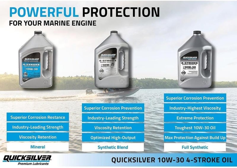 Quicksilver 10W-30 4-Stroke Marine Engine Oil - 1 Gallon - Image 3
