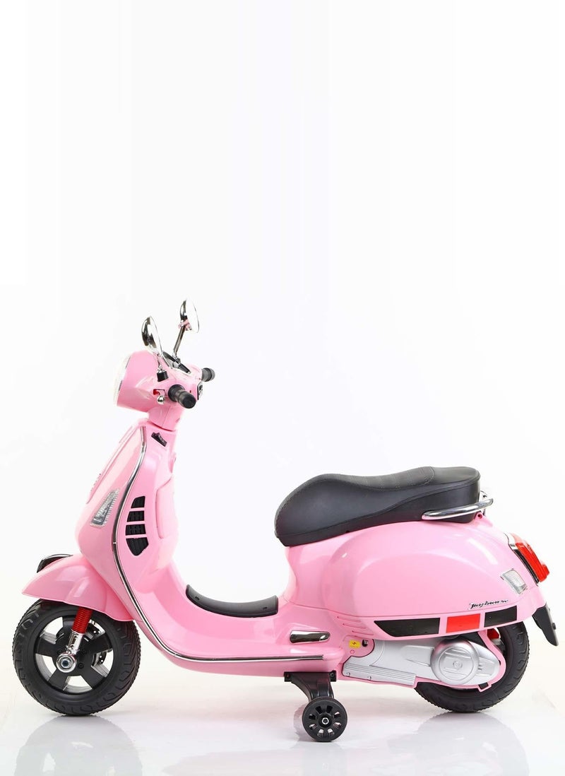 Children’s Electric Scooter – 12V Battery Ride-On Vespa Style with LED Lights, Music & Training Wheels - Image 2