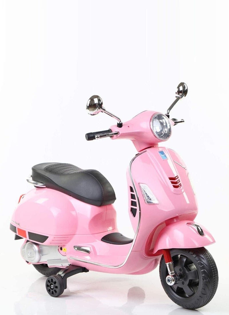 Children’s Electric Scooter – 12V Battery Ride-On Vespa Style with LED Lights, Music & Training Wheels - Image 1