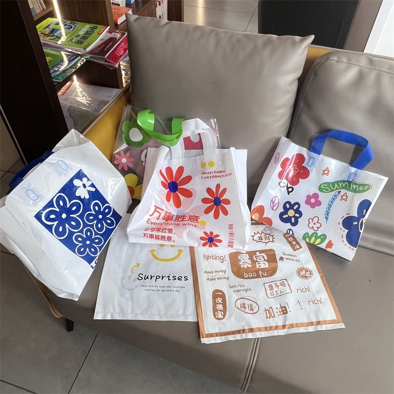 Thickened Plastic Women'S Clothing Store Clothing Commercial Portable Packaging Shopping Bag Gift Hand Pocket High-End Fashion - Image 2