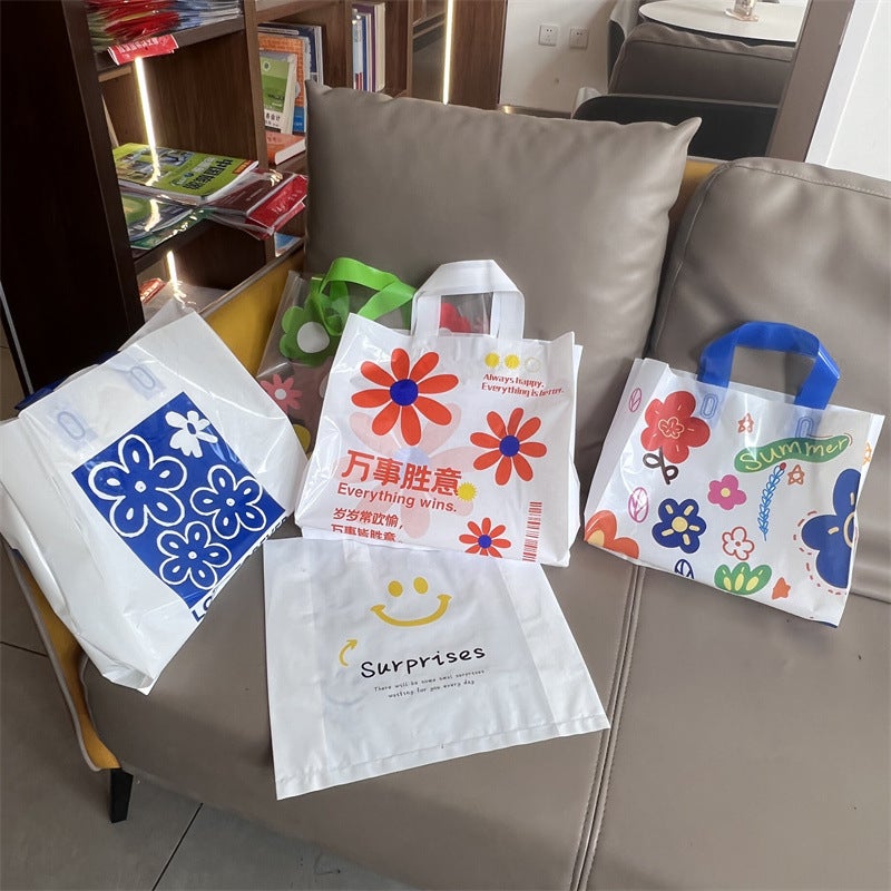 Thickened Plastic Women'S Clothing Store Clothing Commercial Portable Packaging Shopping Bag Gift Hand Pocket High-End Fashion - Image 1