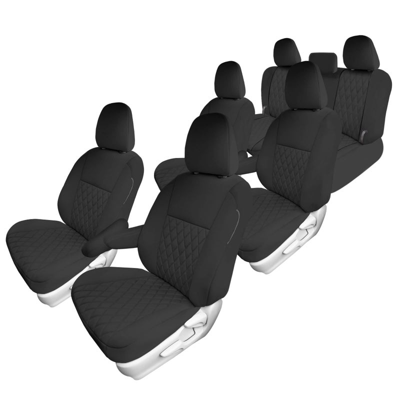 FH Group Custom Fit Car Seat Covers Specifically Made for 20112020 Toyota Sienna 7 Seater with Ultraflex Neoprene Water Resistant Automotive Seat Covers Full Set Black