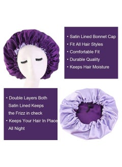 ORiTi Women's Adjustable Reversible Satin Bonnet - Soft Double Sided Sleep Cap, Protects Natural Hair, Assorted Colors  - Image 3