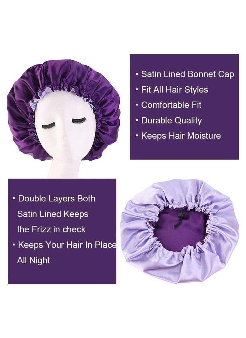 ORiTi Women's Adjustable Reversible Satin Bonnet - Soft Double Sided Sleep Cap, Protects Natural Hair, Assorted Colors  - Image 3
