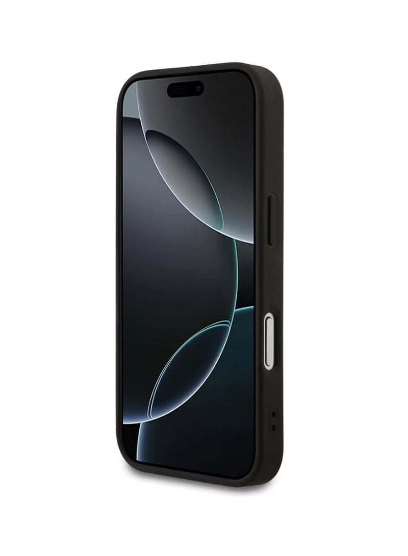 بي إم دبليو حافظة BMW MagSafe الجلدية المغلفة بالكامل مع شعارات معدنية لهاتف iPhone 17 Pro Max - أسود - Image 3