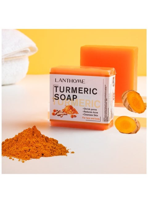 Turmeric Soap, Smooth And Gentle Turmeric Cleansing Balm, Deep Cleansing Skin Care Soap, Noushing And Moisturizing Soap Bar Foranti Ageing Skin Brightening Dead Skin Removal, (1pc)