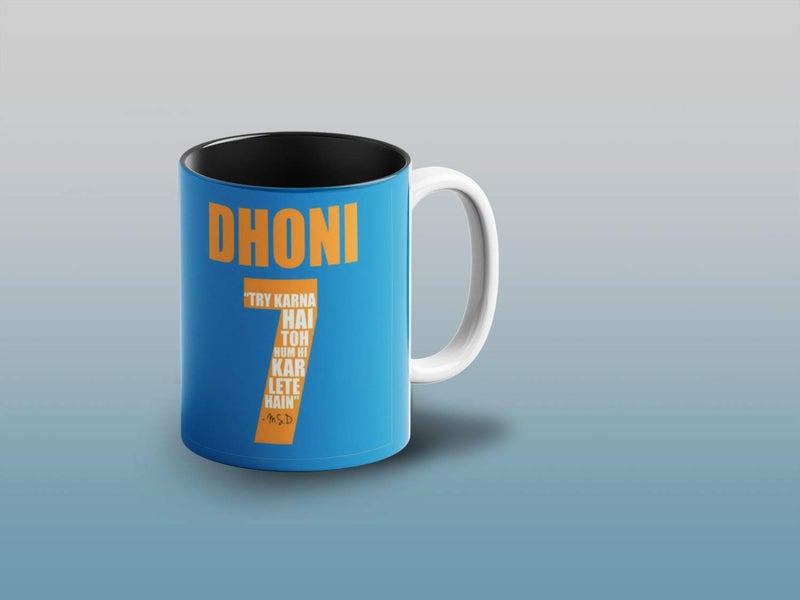 Prink MS Dhoni Cricketer Coffee Mug with Print Cricket Coffee Mug Captain Dhoni 7 Mahi Coffee Mugs Gift for Friends Kids 330ml Microwave Dishwasher Safe - Image 3