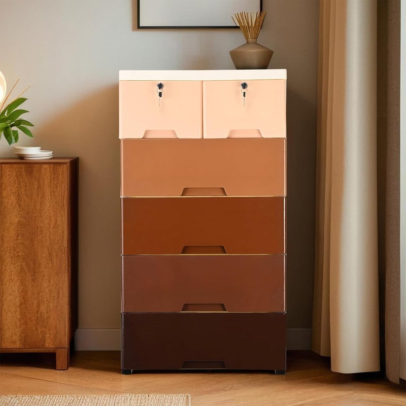 Kuber Industries Kuber Industries 4 Layer 2 Locker Chest of Drawers with Wheels Closet Storage Drawer Cabinet for Neat Tidy Bedroom Bathroom and Kitchen Chester Drawers for Storage Organizer Multicolor  - Image 1