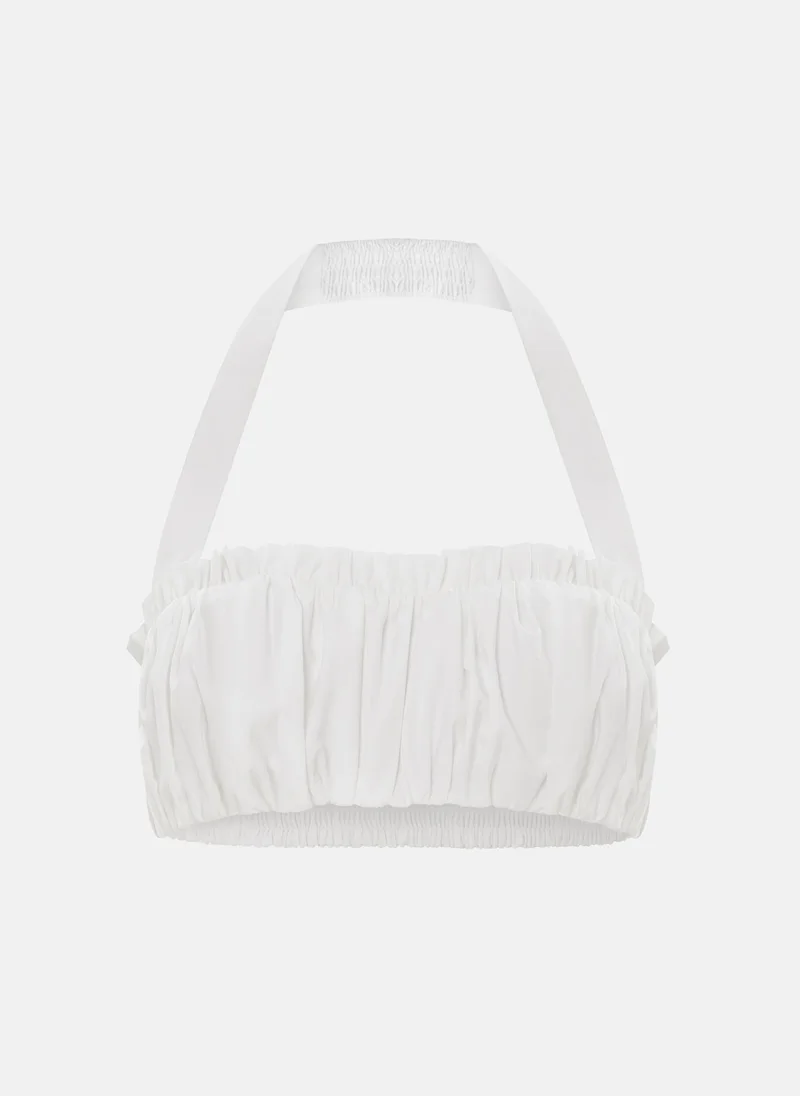 Lichi Cropped top with wide pleated straps