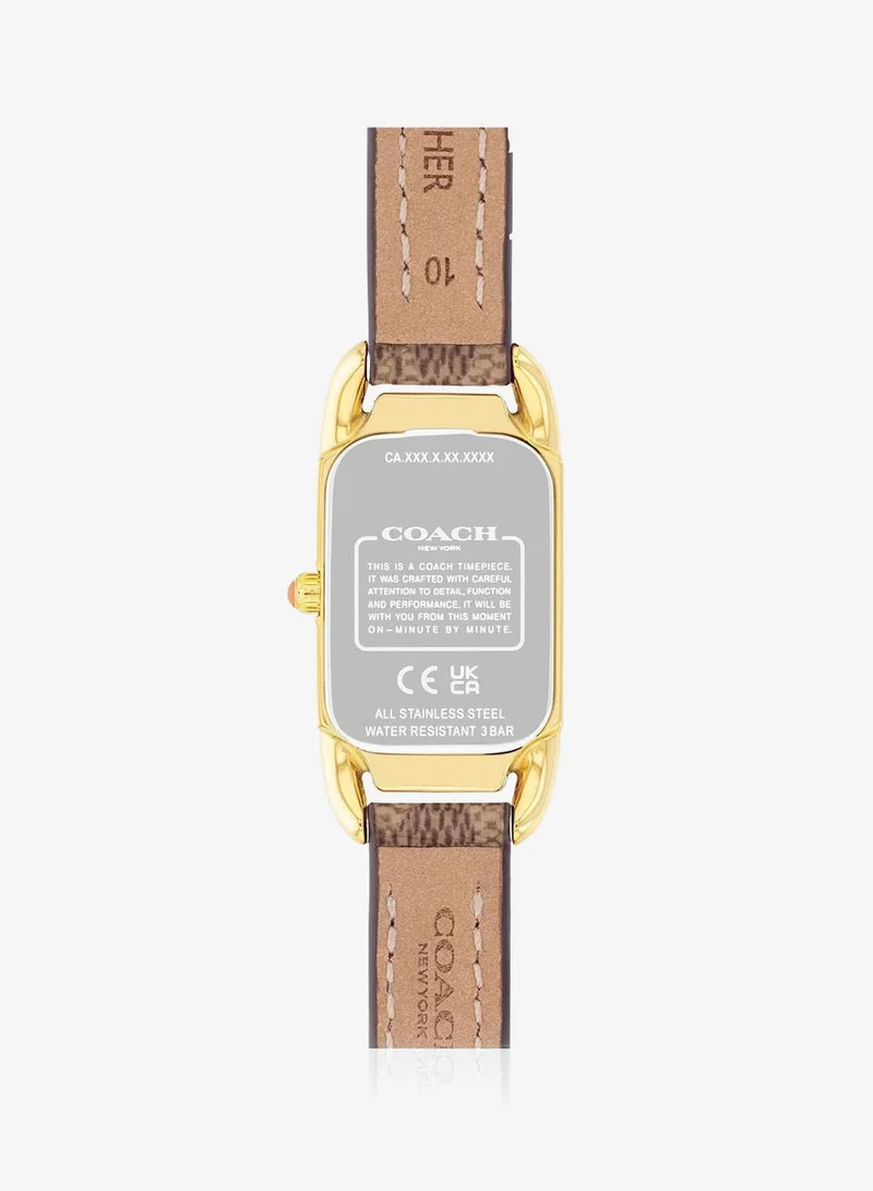 Coach  2-Hand Cadie Collection Quartz Movement Watch For Women With Khaki Pvc Strap - 14504192 for Women | Best Price UAE
