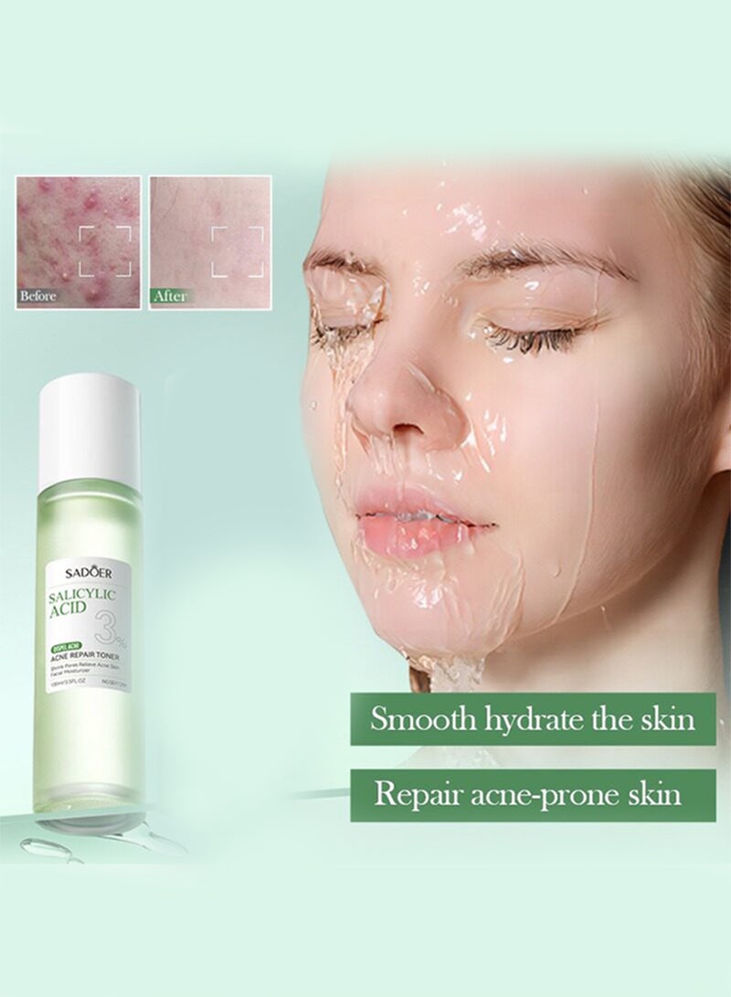 SADOER 100ml Salicylic Acid Acne Repair Toner Acne Removal Lighten Acne Scars Acne Remover Drying Essence Firming Skin Moisturizer Anti Acne Face Toner Niacinamide Oil Control Acne Toner - Image 2