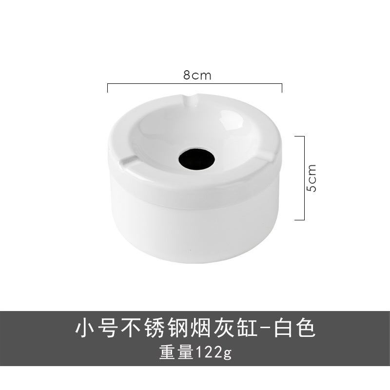 Siwei European Style Thickeneded Stainless Steel Ashtray With Cover Creative Retro Style Home Commercial Can Be Logo - Image 1